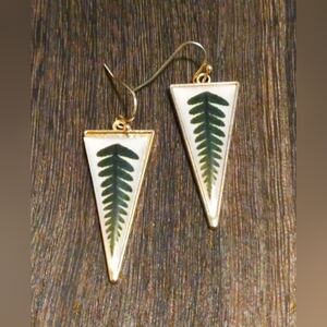 Fern drop earrings